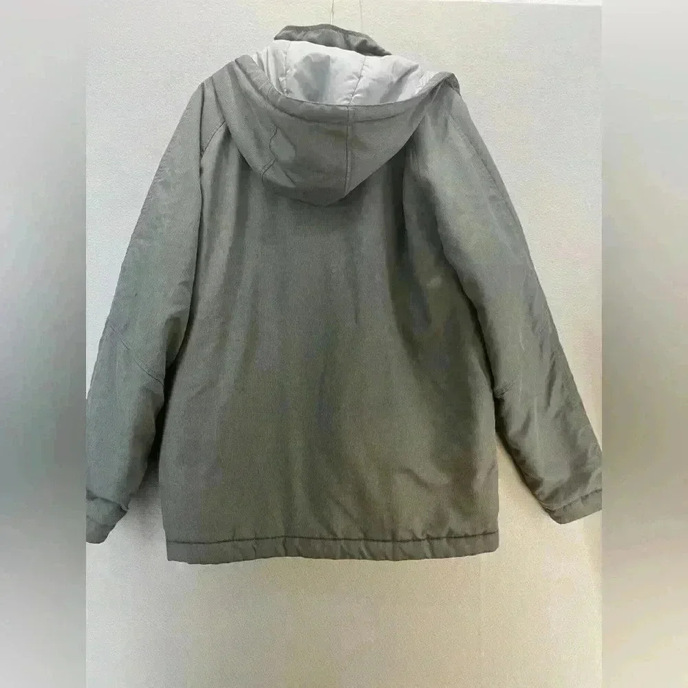 Nike Storm Fit Coat w hood zip / hook & loop closure Grey w swoosh embro… - Picture 4 of 8
